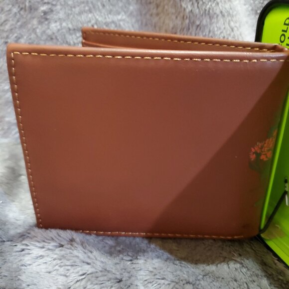 DC SHOES Men's Brown Bifold Wallet Skull and Roses - Picture 5 of 7